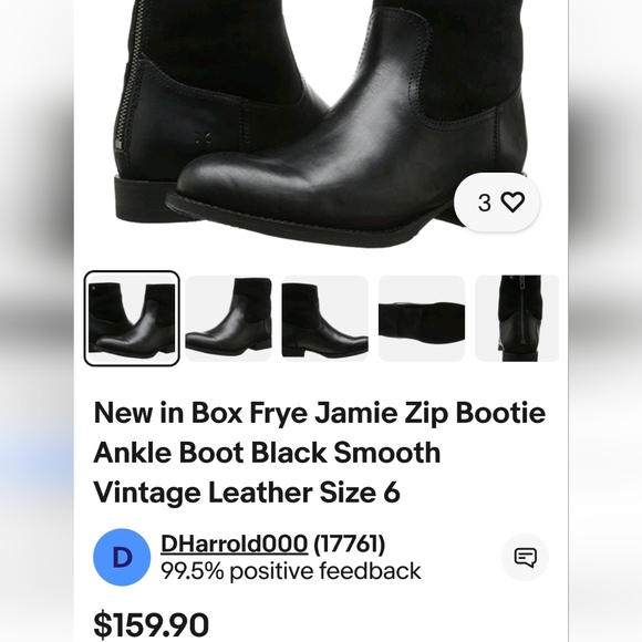 Like New Frye Jamie Black Leather Women's Boots with Zipper - Picture 10 of 10